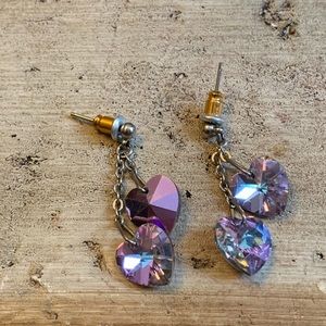 Vintage double sided heart earrings
